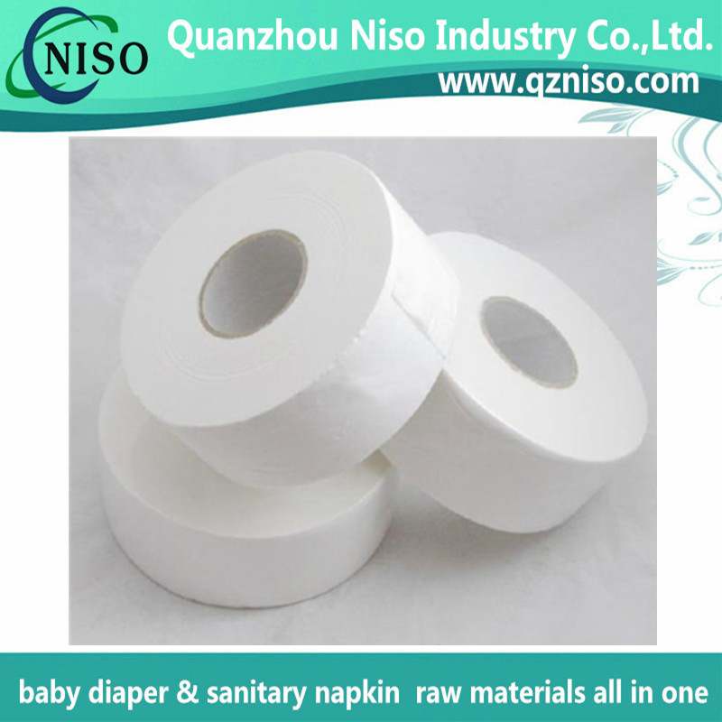 100% Natural Jumbo Roll Tissue Paper for Diaper Production with SGS (HG-034)