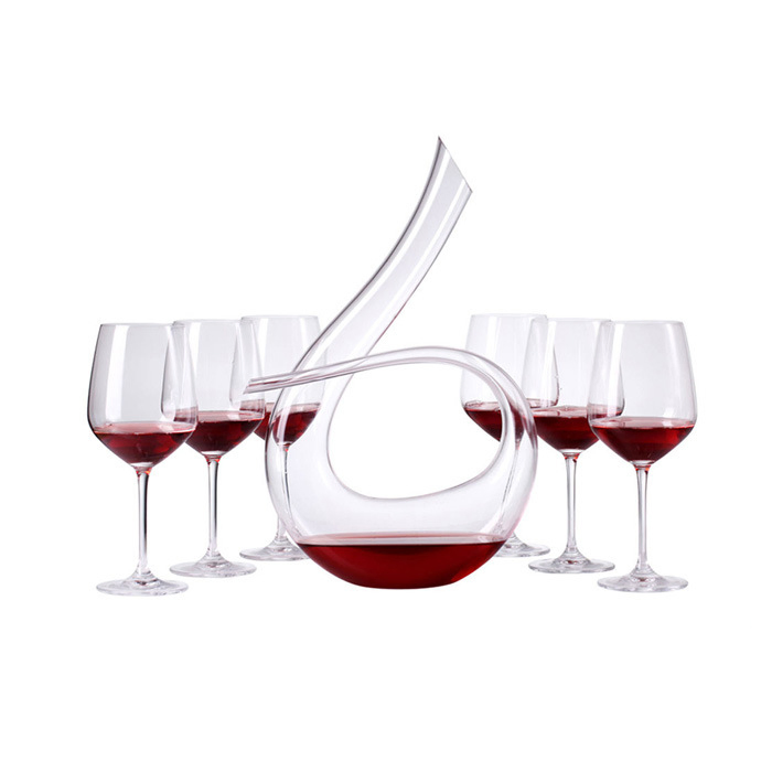 Glassware Supplier SBR Cut Ice Clear Glass Wine Decanter