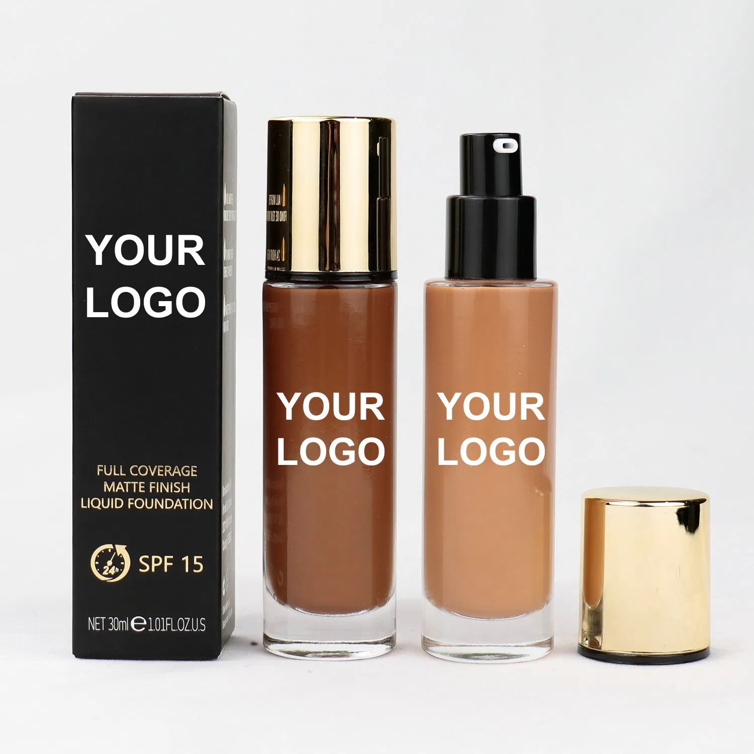 Wholesale Cosmetics Private Label Makeup Face Base Clear Oil Control Liquid Foundation