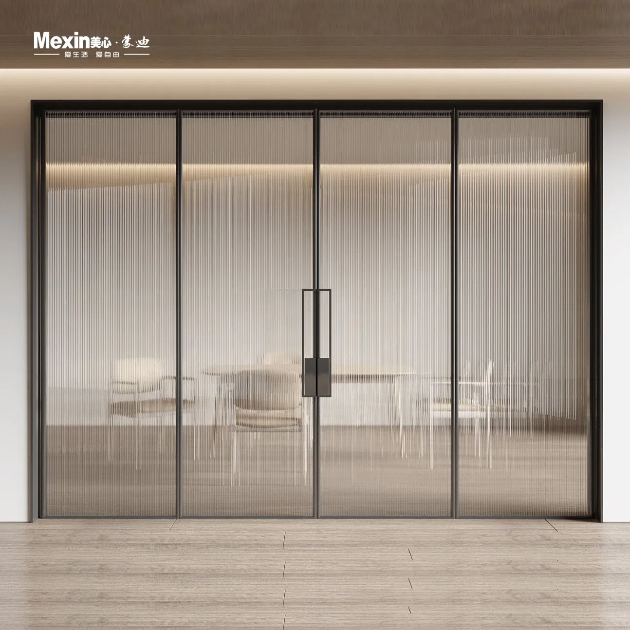 Раздвижная алюминиевая дверь с закалённым стеклом для балкона и кухни