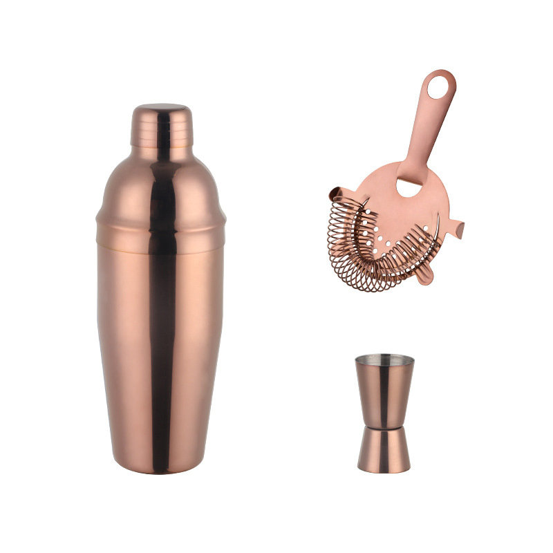 Профессиональный коктейльный шейкер из нержавеющей стали Rose Gold