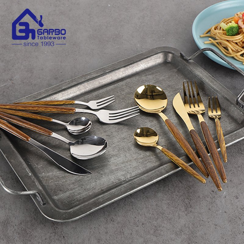 Stainless Steel Flatware Cutlery Sets with Plastic Handle for Sale