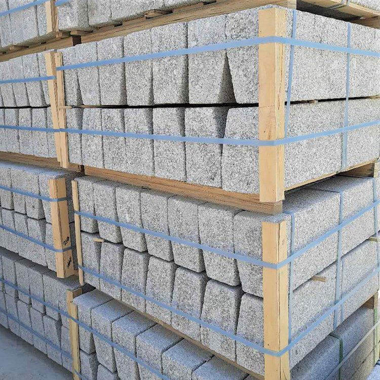 Outdoor Radius Curved Silver Grey G343 Natural Granite Building Kerbs Stone with Beveled