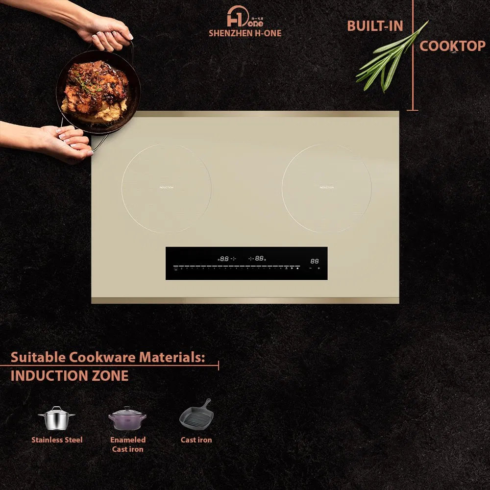 2 Zone Induction Hob with 73cm Ceramic Glass (Black) Surface