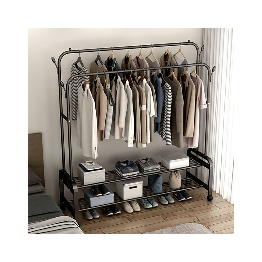 Wall Mounted Coat Hangers 2piece Set Golden Display Drying Rack with Logo for Boutique Clothes Drying