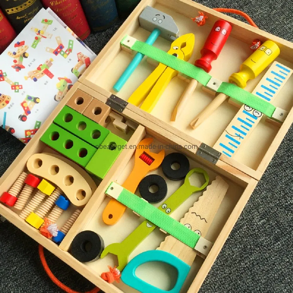 Wooden Assembling Chair Toys Kids Educational Wooden Blocks Toy Montessori Preschool Children Variety Nut Combination Chair Tool Esg17554
