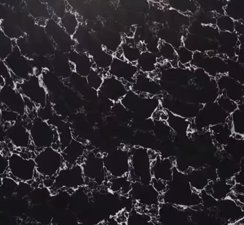 Artificial Calacatta Black Jumbo Quartz Customized Size Black White for Countertop and Big Slabs