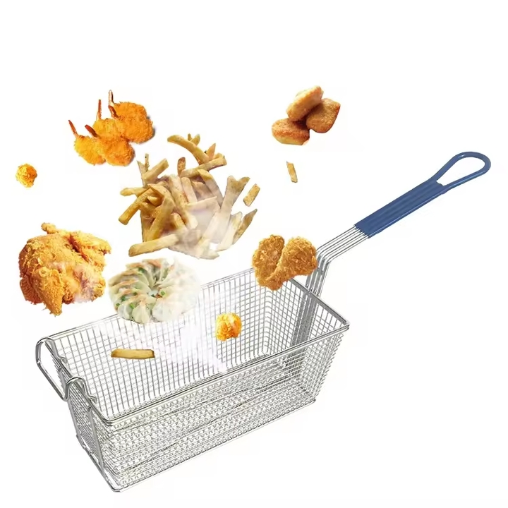 Quality Wholesale Commercial Kitchen Grid French Fries Basket Chips Fryer Basket Metal Food Basket