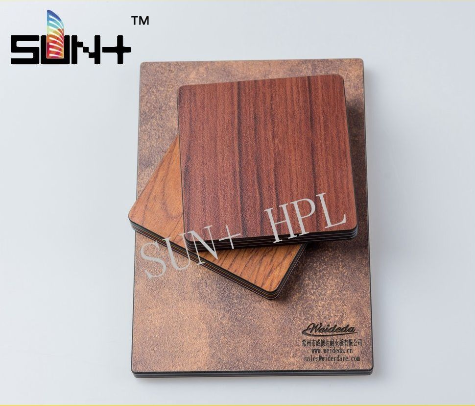 Fireproof Building Material Wood Grain Phenolic Resin Kraft Paper High Pressure Compact Laminate HPL Board for Wardrobes Cabinets