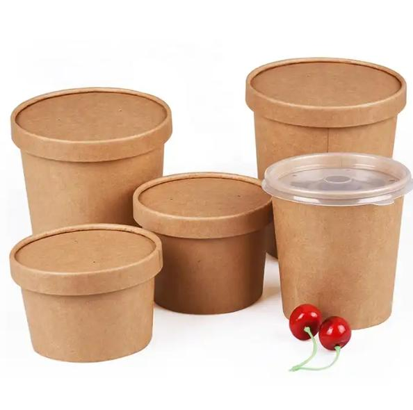 Kraft Paper Food Containers Ice Cream Food Paper Cups