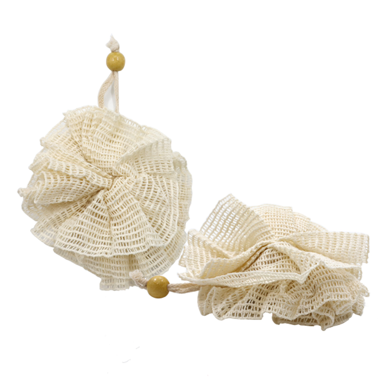 Durable Bath Ball Ramie Shower Mesh with Sling Body Scrubber Puff