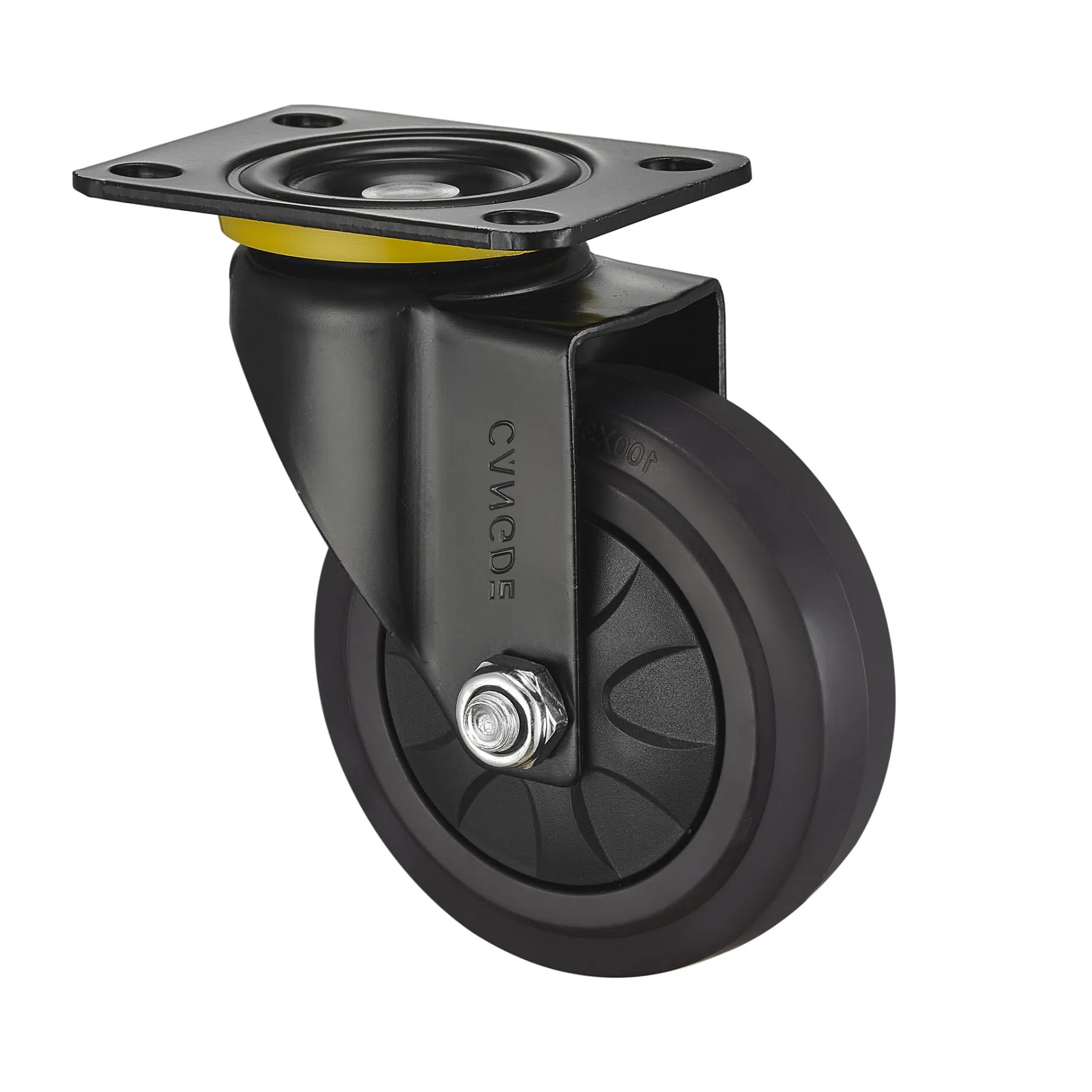 Brown TPR Rubber Medium Duty Casters - Silent & Elastic 2.5/3/4/5 Inch Industrial Casters with Swivel, Fixed, Brake Options