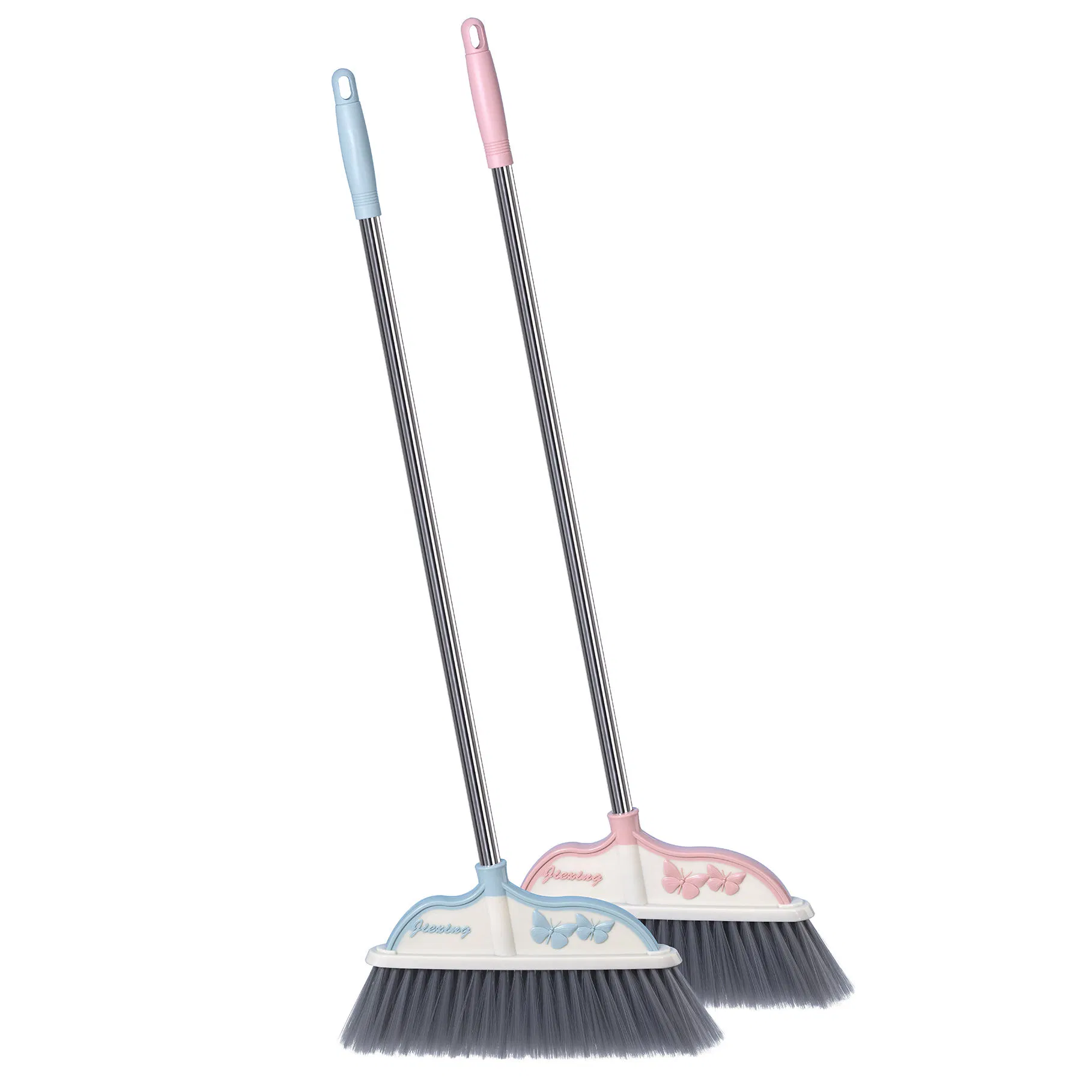 Wholesale Household Stainless Steel Handle Long-Handled Broom Soft-Bristle Broom Premium Broom Durable Household & Office Cleaning Broom