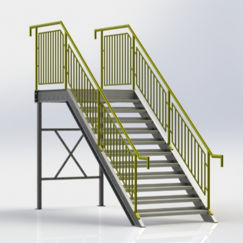 Customized Metal Stairs Indoor Prefabricated Stairs Industrial Steel Stair Metal Welding