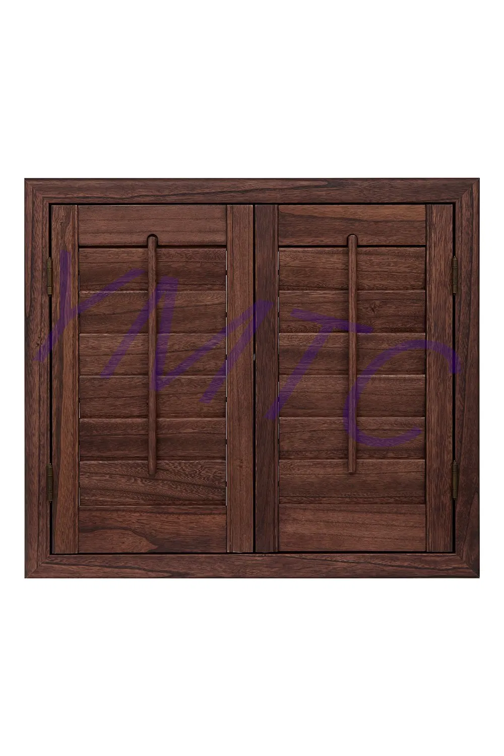 French Oak Stain Natural Wooden Color Plantation Shutters