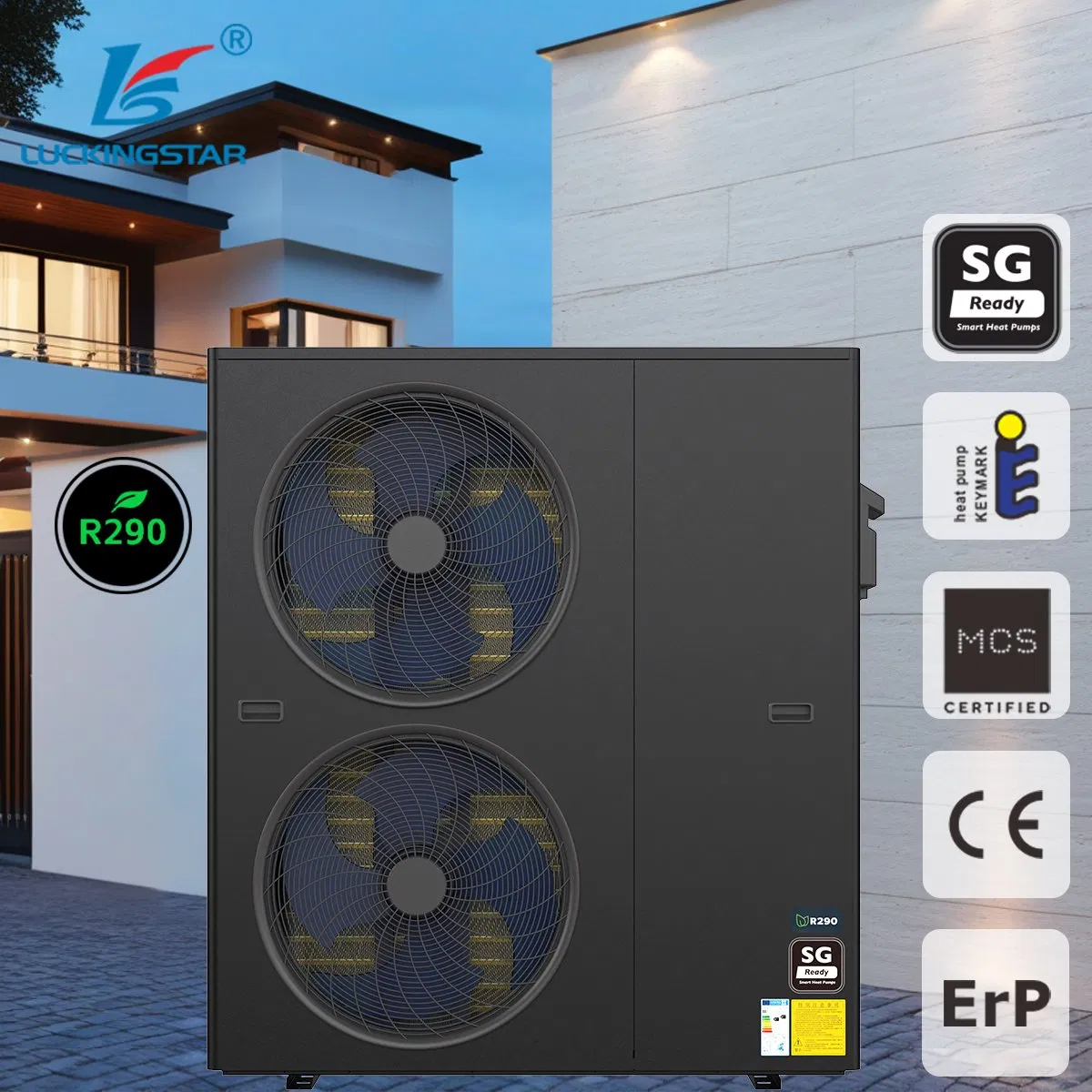 Hybrid Heat Pump System R290 Heat Pump with Inverter Technology for Heating and Cooling Hot Water Floor Heating