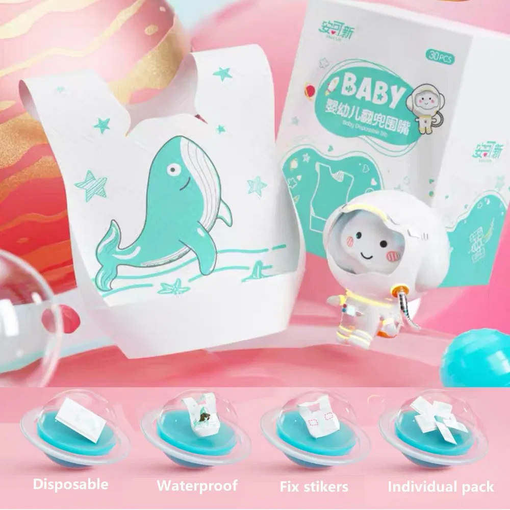 Disposable Baby Bibs Ultra Light Adjustable Fit Waterproof Feeding Bibs