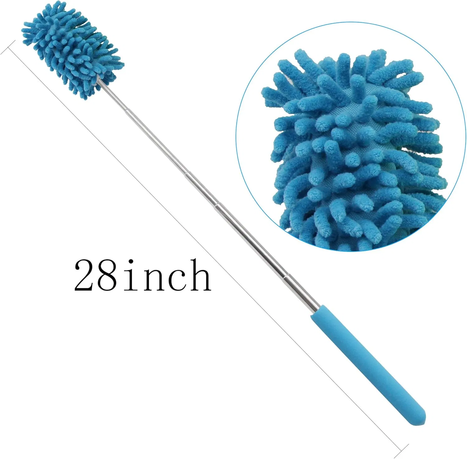 Microfiber Duster Washable Dusters Detachable Cleaning Brush Tool Foldable Duster for Car Furniture Ceiling Fan with Long Pole