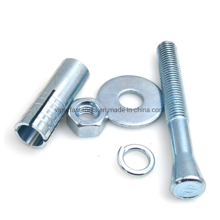 Galvanized Chemical Anchor Bolt Expansion Mechanical Bolt Double Sleeve Cone Bolt Sleeve Anchor for Building Construction