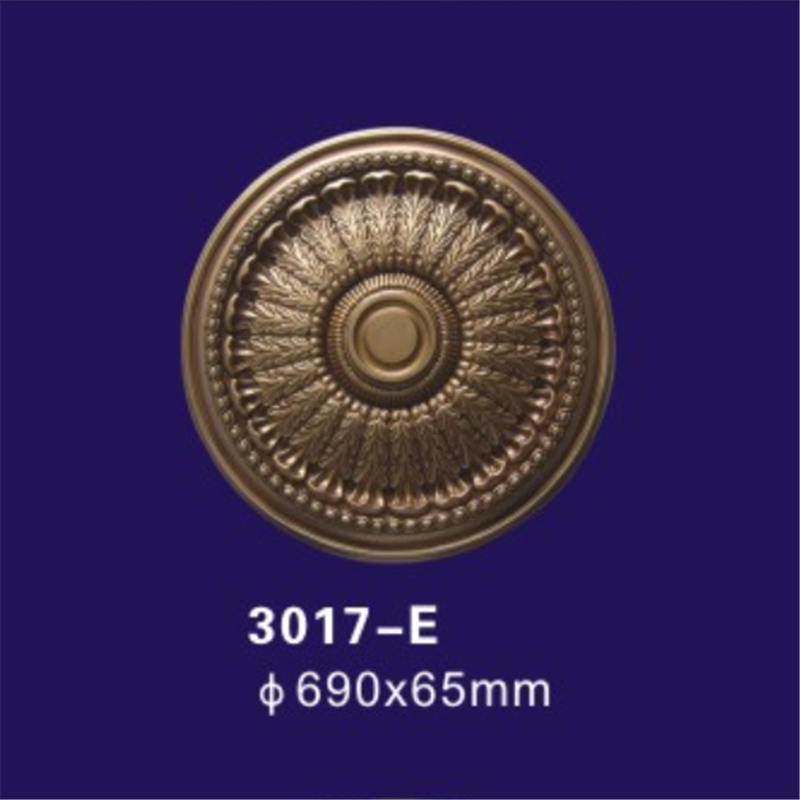 Hand Painted Color Polyurethane Ceiling Medallion with Gold Color