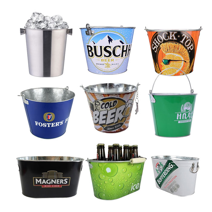Beverage Brewing 5L 8L 10L Metal Tin Ice Bucket Beer Iced Bucket for Van Brunt Stillhouse Double Cross Brewdog