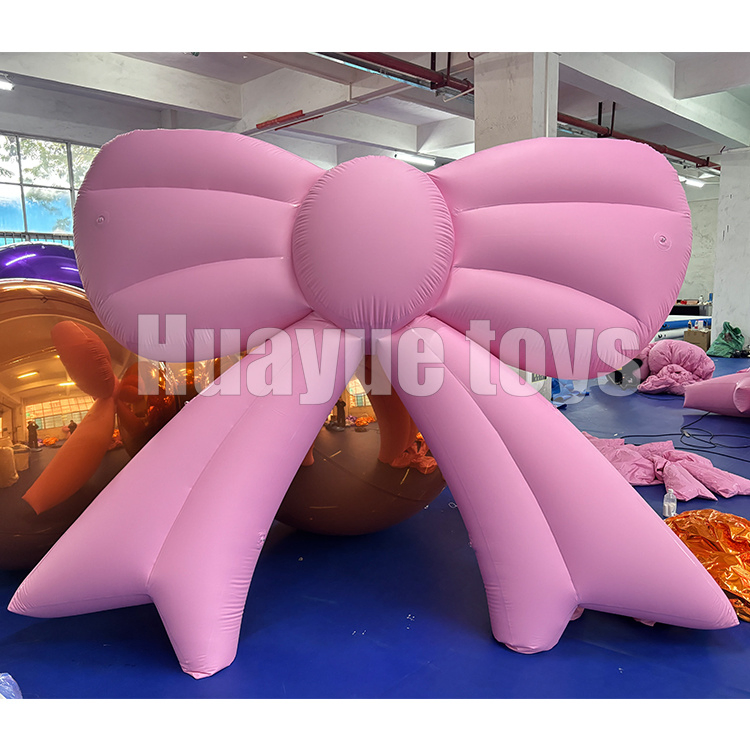 Huayue Inflatable Pink Bow Knot Model Balloon Giant Inflatable Bow Knot with Dots for Decoration