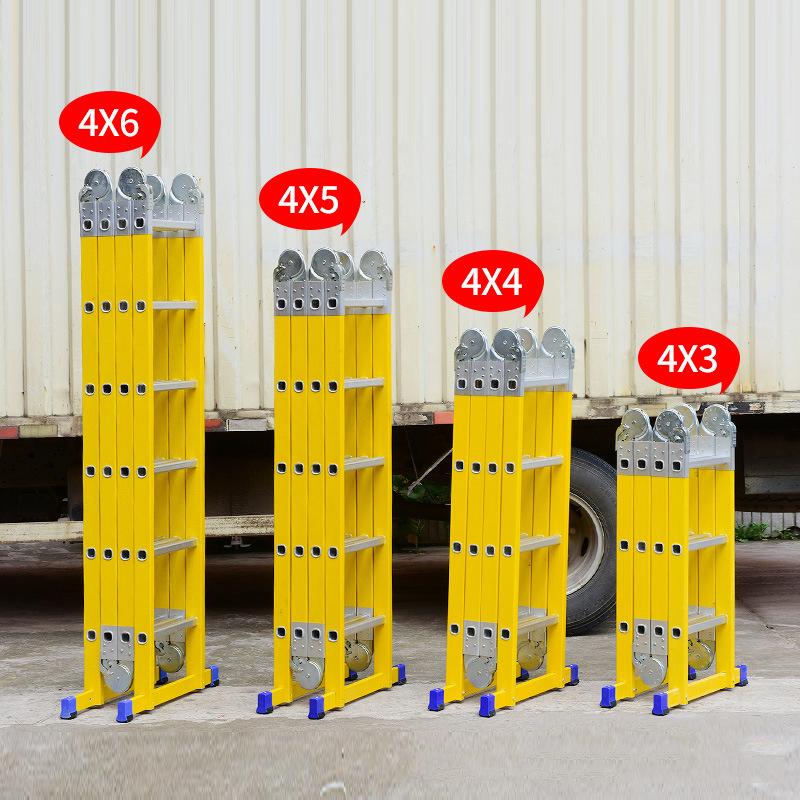 China Supplier Factory Colorful Multi-Purpose Aluminum Folding Steps Foldable Home Use Ladder