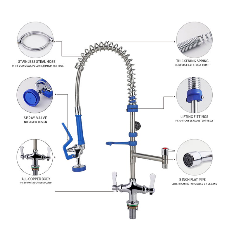 Premium Yc5822 Adjustable Spray Head Dishwasher Pre-Rinse Tap