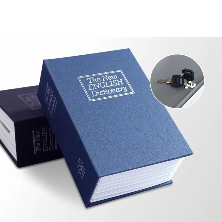 L Size Security Simulation Dictionary Book Case Home Cash Money Jewelry Locker Secret Safe Storage Box with Key Lock