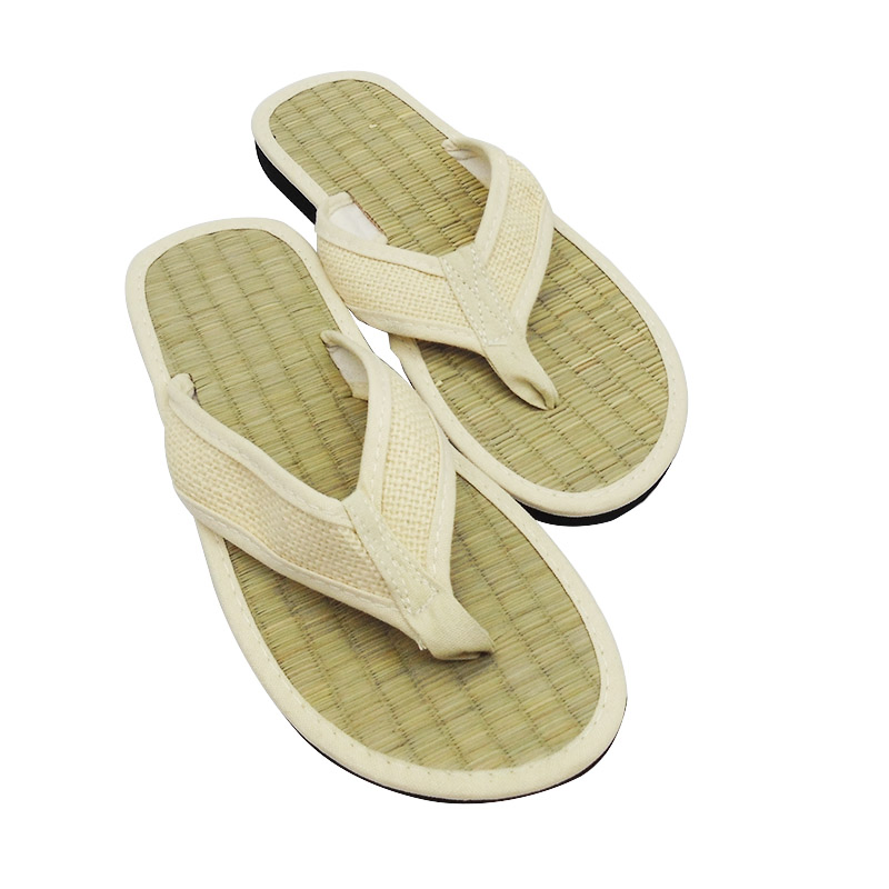Biodegradable Flip Flops Grass Woven Sandals EVA Sole Straw Disposable Hotel Slippers