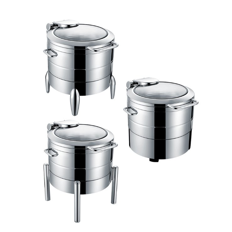 Glass Window Food Warmer Hydraulic Chafing Dish Fuel Buffet Induction 9L Chafer