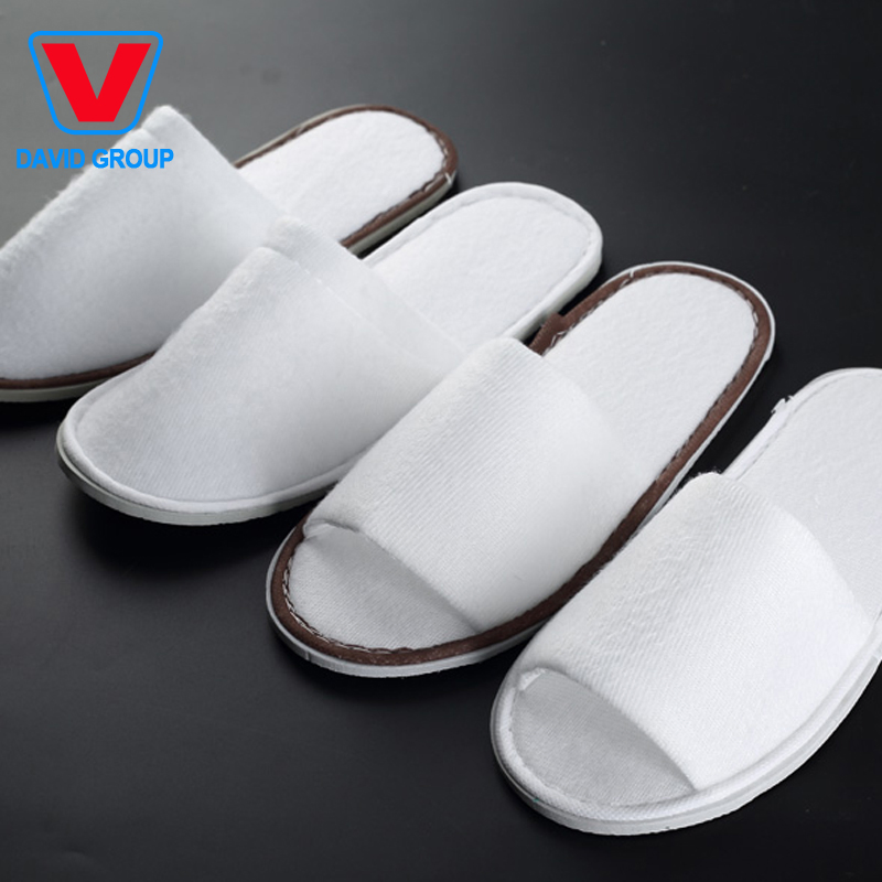 Hotel Disposable Towel Slipper Towel Fabric Open Toe Slippers