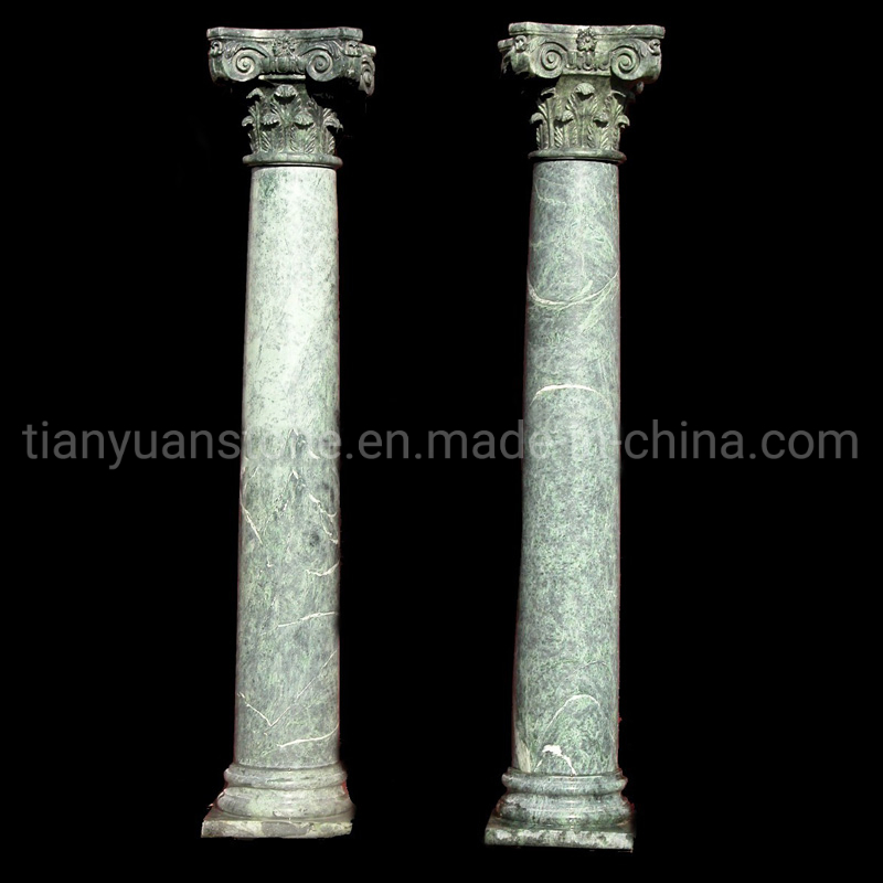 White Carved Marble Stone Roman Column