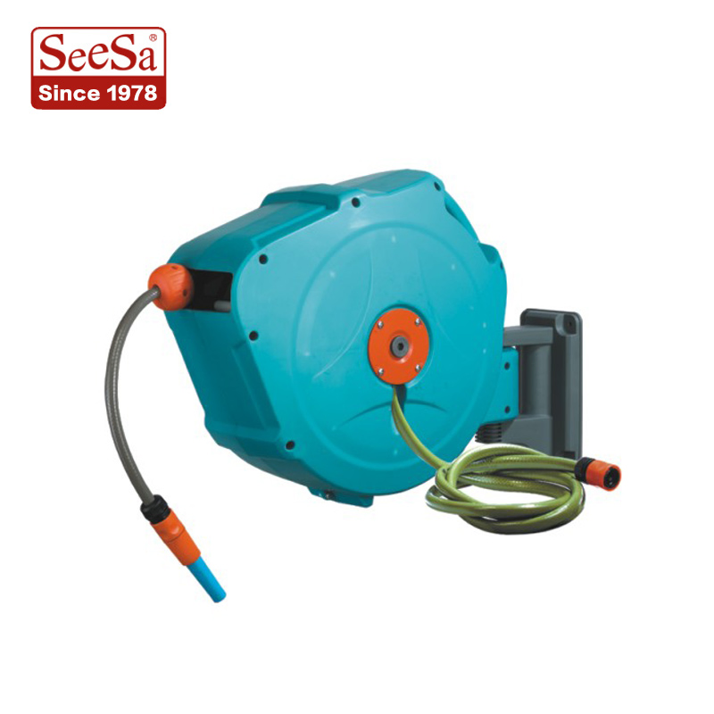 Plastic Seesa Air Hose Reel Portable Plumbing Rack for Home Gardening