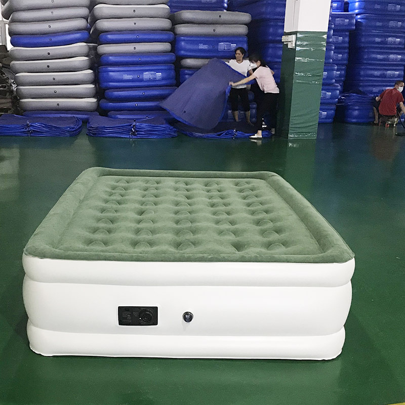 Wholesale Flocking Inflatable Air Mattress for Camping and Home Sleeping