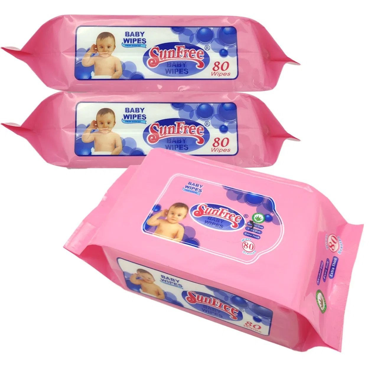 Disposable Cleaning Wet Tissue Non-Woven Alcohol Free Skincare Baby Wipes