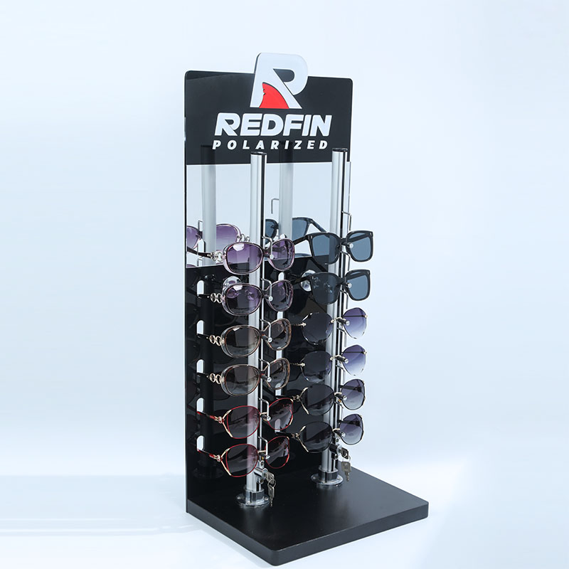 Countertop Lockable Acrylic&Wood Display Stand for Sunglasses Eyeglasses Goggles