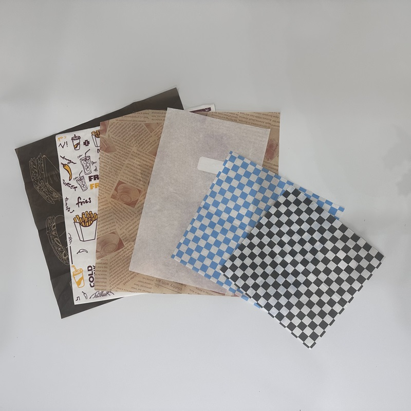 Greaseproof Hamburger Wrapper Fast Food Packaging Sandwich Coated Paper Burger Wrap