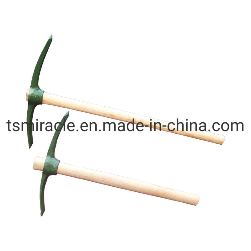 Wooden Handle Pickaxe Garden Tools Small Farming Digging Forging 65 Steel Pickaxe