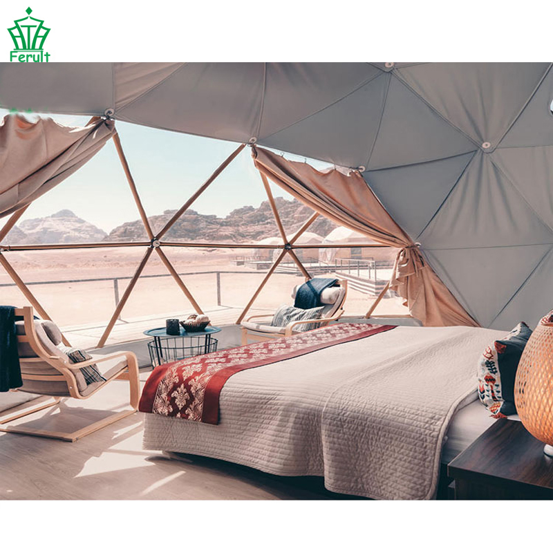 Waterproof 850g/Sqm 8m Steel Dome House Camping Tents for 2-4 People Glamping