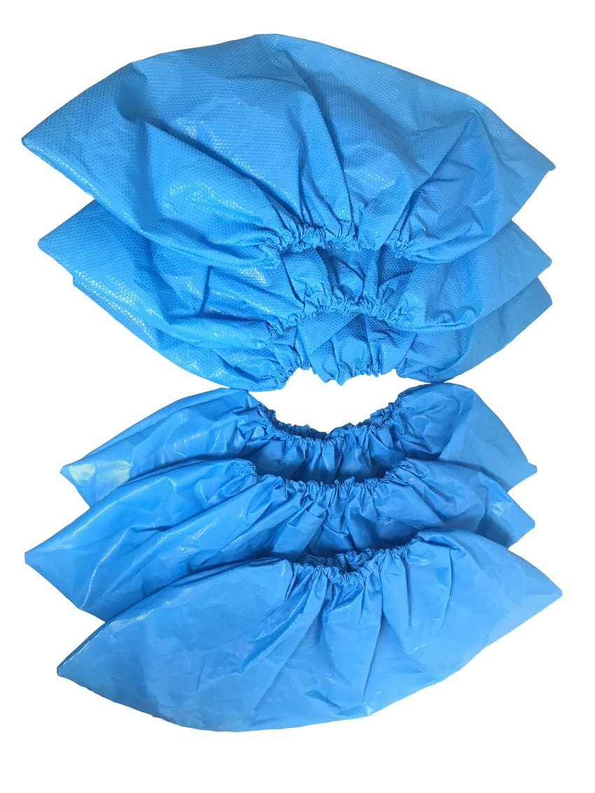 Disposable Waterproof CPE Plastic Anti-Slip Blue Safety Protective Overshoes for Medical Laboratory & Industrial Use