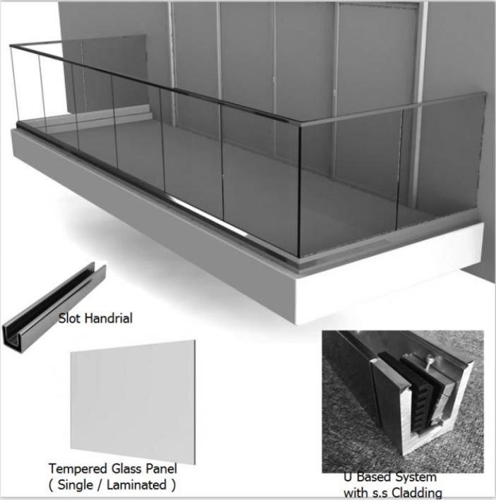 2-19mm Toughened Laminated Glass for Railing Glass Balcony Glass Fence