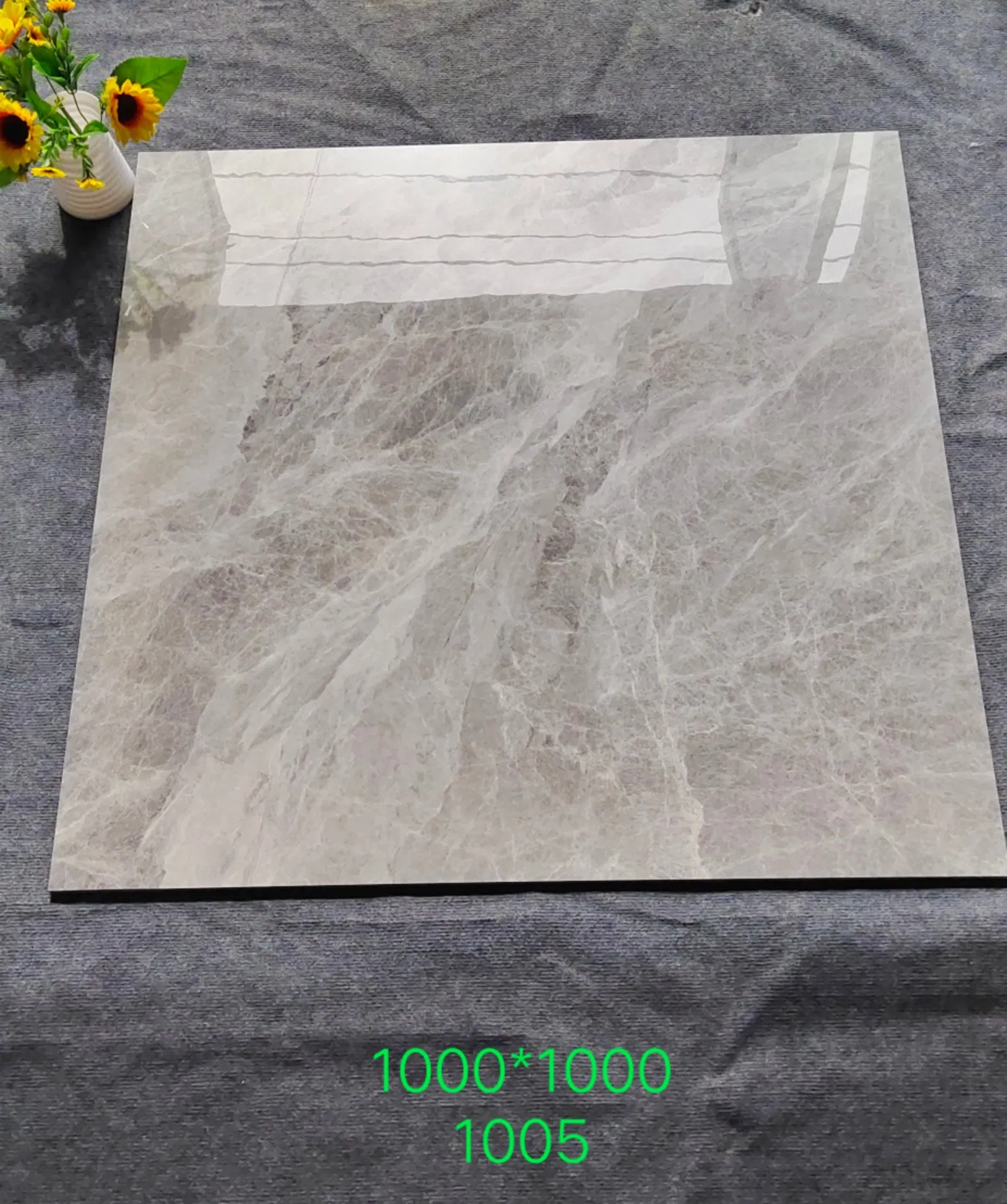 Stock 1000*1000mm Hot Sell Design Bathroom Glazed Vitrified Marble Ceramic Polished Porcelain Floor Tile