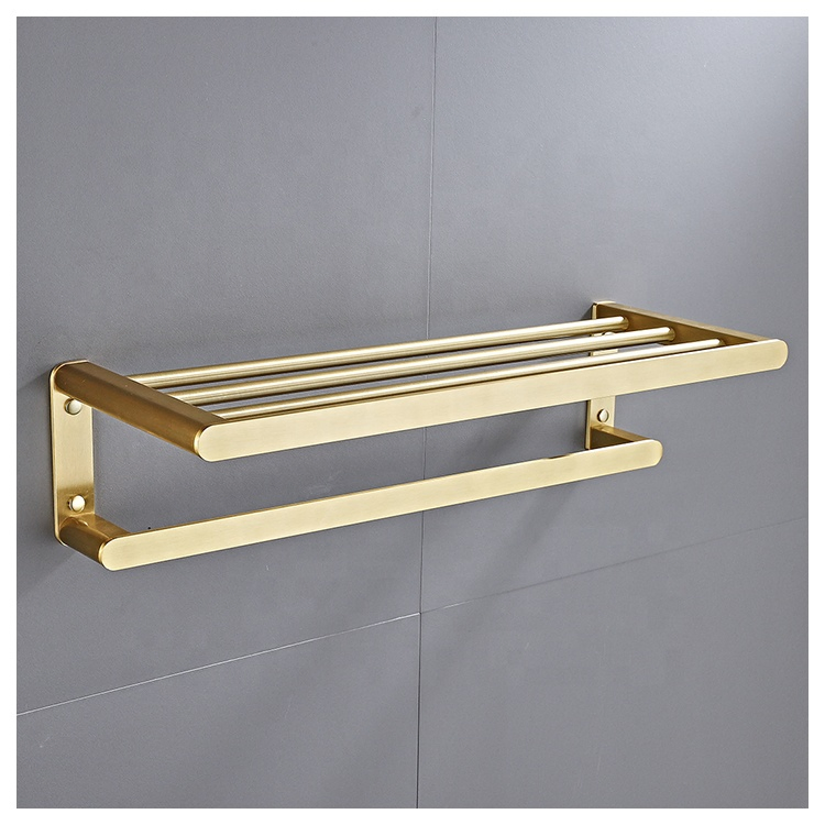 Настенная полка-вешалка для полотенец алюминиевая