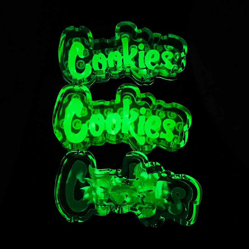Cookies Shaped LED Ashtray Resin Material Cartoon Design Glow Ashtray