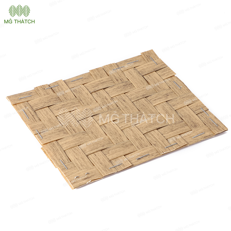 Faux Plastic Bamboo Synthetic Rattan Weaving Sheet Fireproof Roof Ceiling Materials