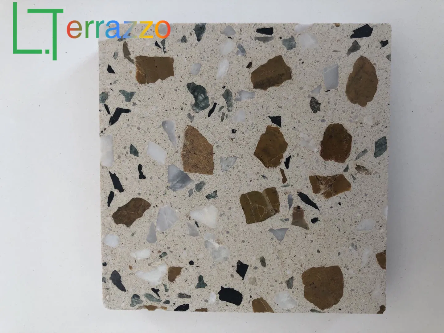 Environment-Friendly, No Radiation, Anti-Slip Building Materials, Brushed Surface, Terrazzo Flooring