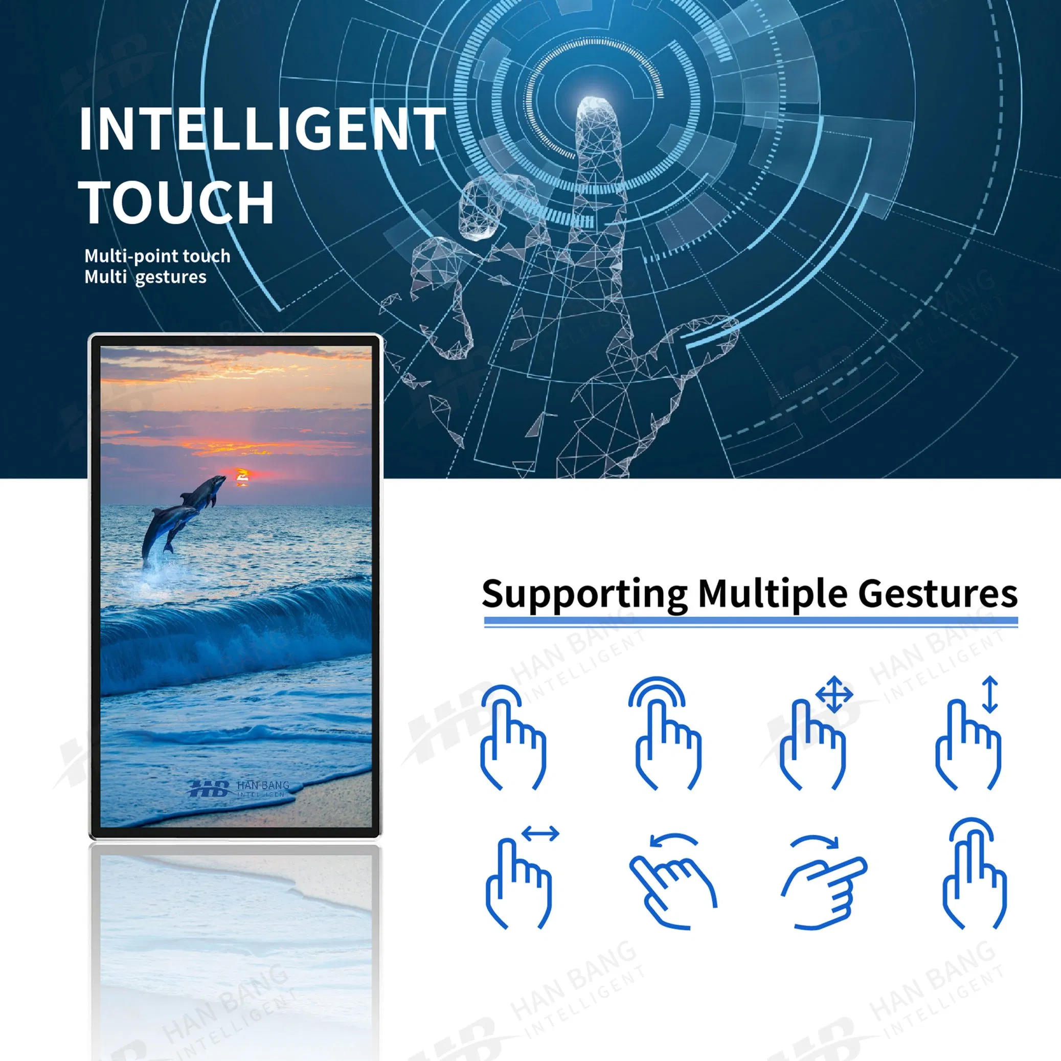 65-дюймовый вертикальный рекламный экран