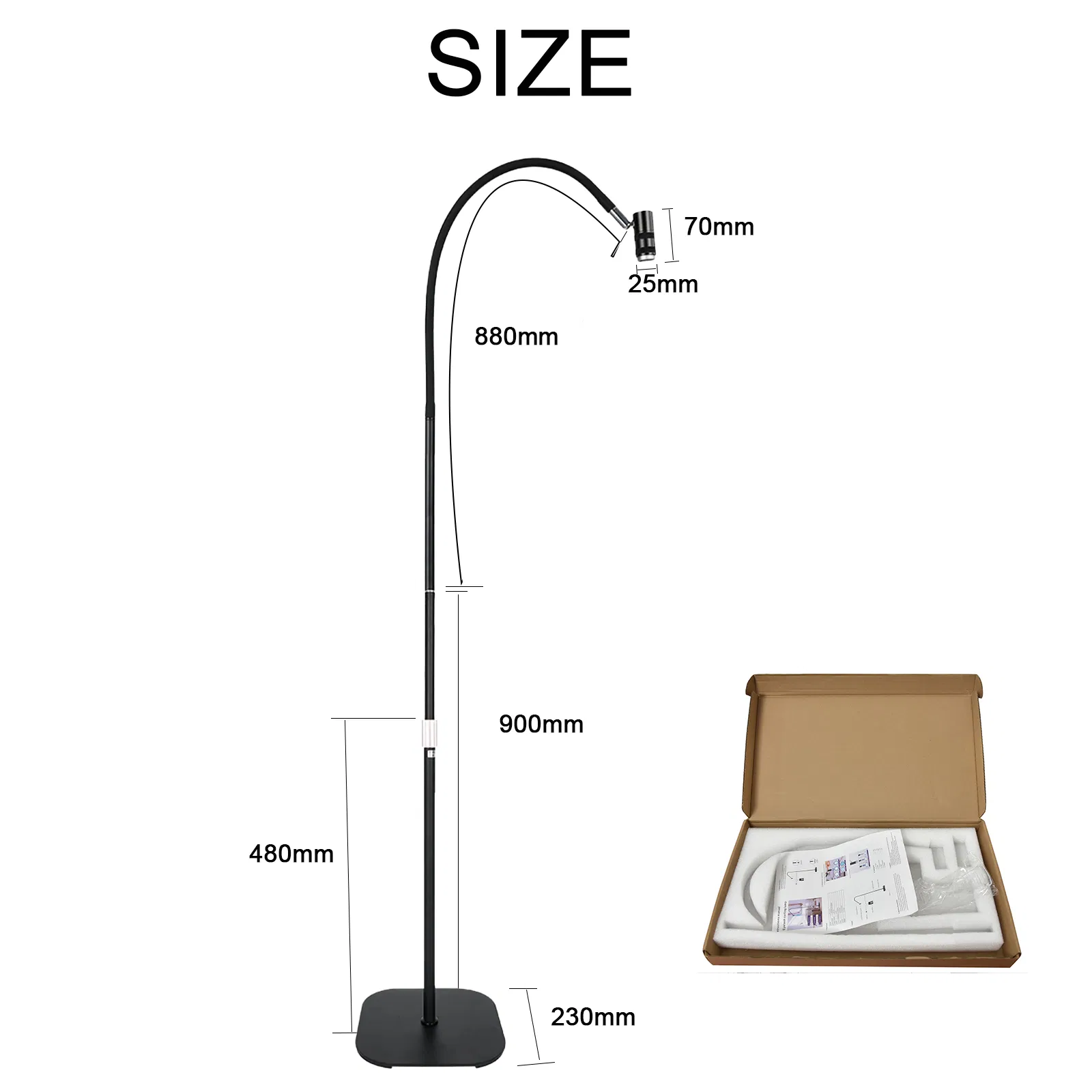 Fosoto Adjustable Fast Curing Eyelash Lamp Floor LED UV Nail Light Lamp for Nails Lash Extension Eyes