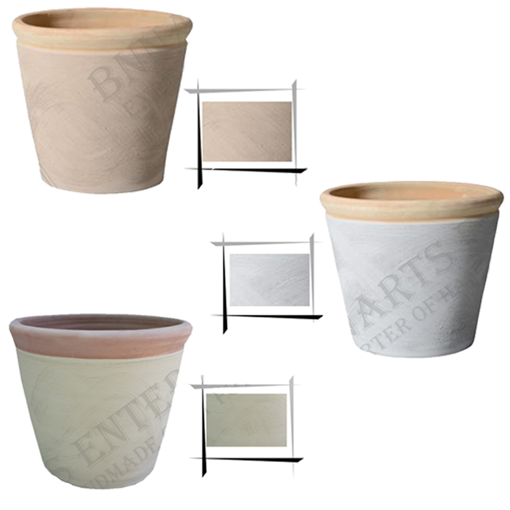 Набор горшков садовых ручной работы 38 см 4 штуки цветные